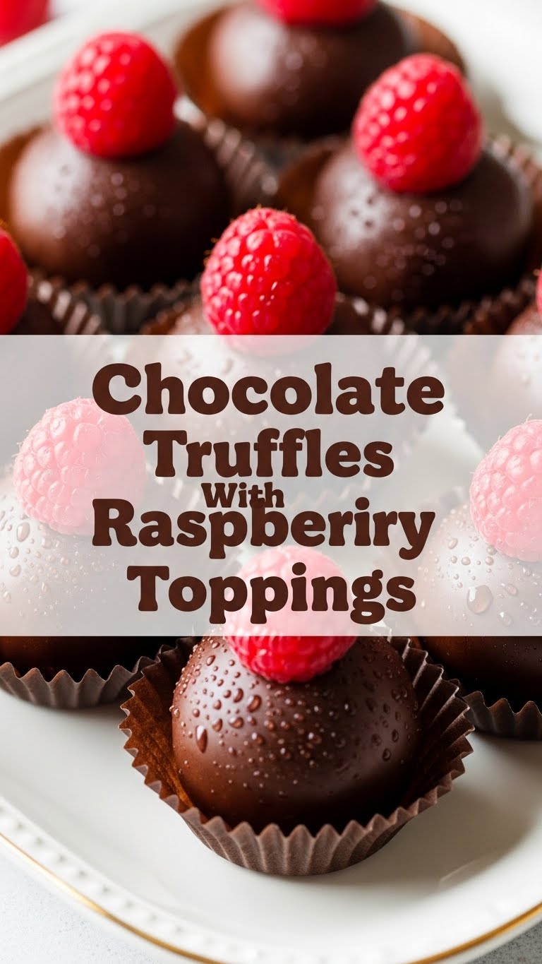 Chocolate Truffles With Raspberry Toppings