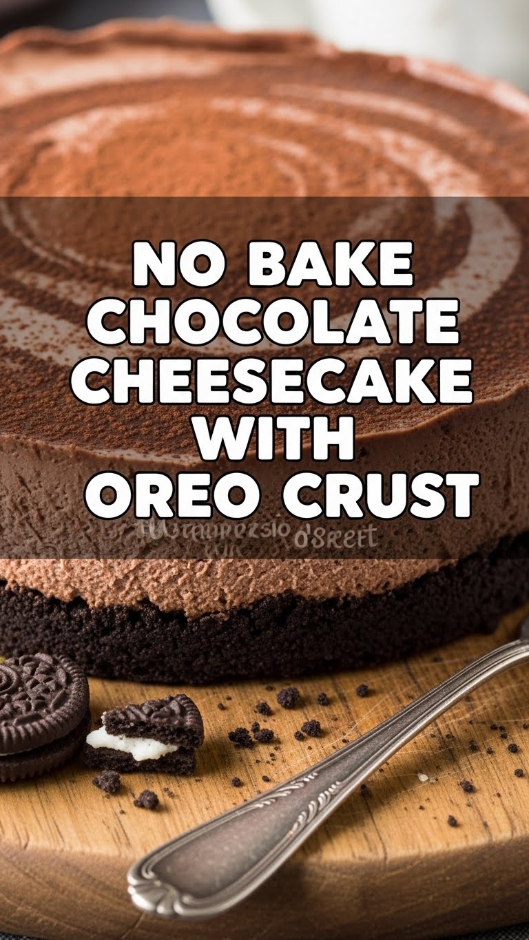 No Bake Chocolate Cheesecake With Oreo Crust