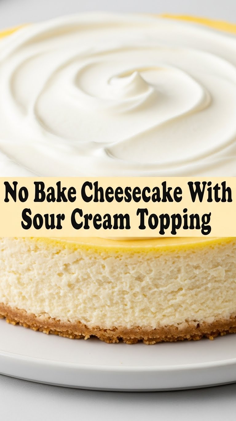 No Bake Cheesecake With Sour Cream Topping