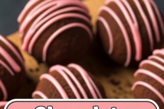 Chocolate Truffles With Pink Drizzle
