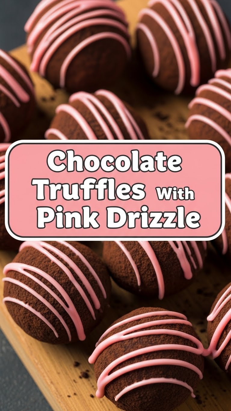 Chocolate Truffles With Pink Drizzle