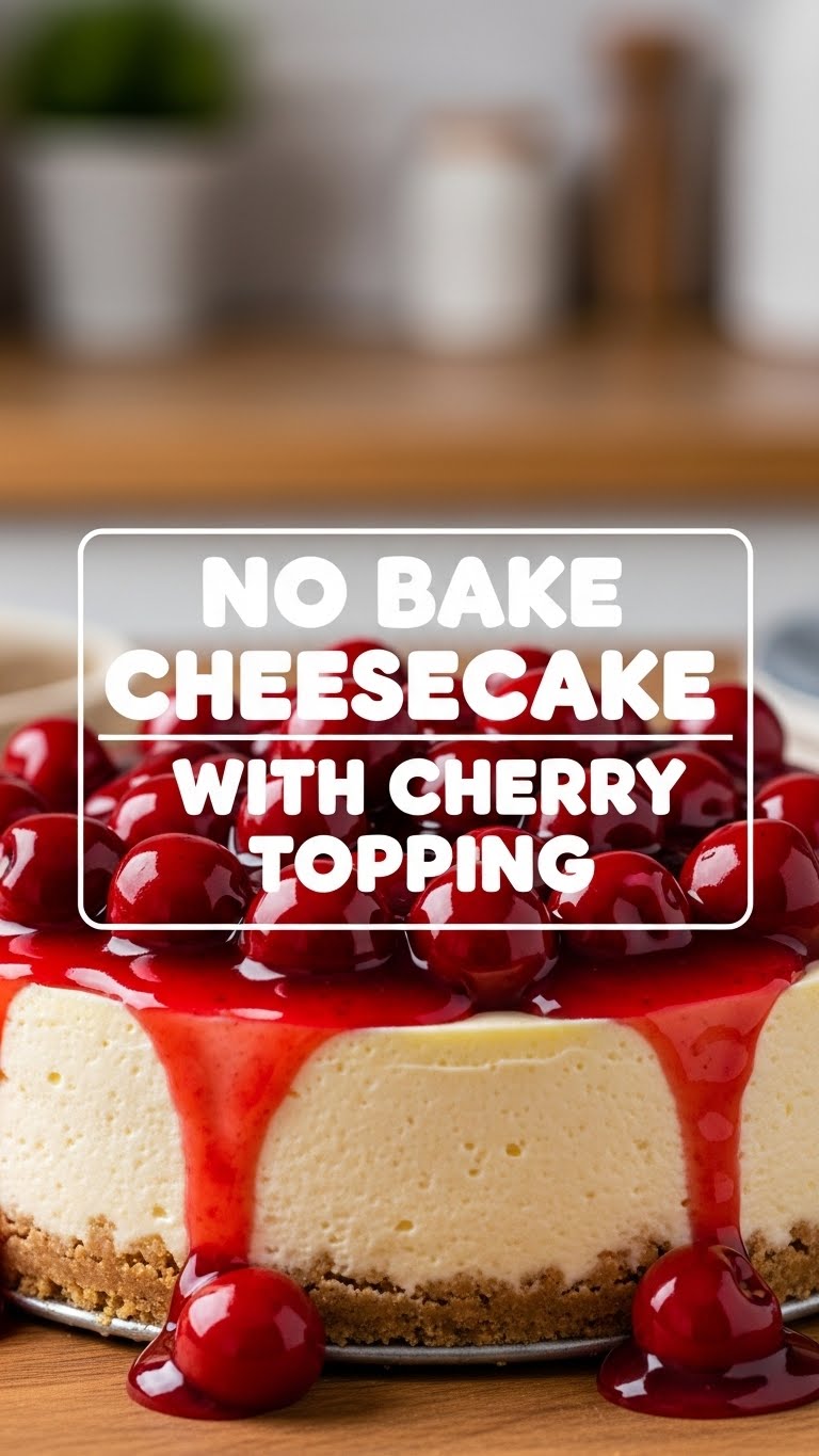 No Bake Cheesecake With Cherry Topping