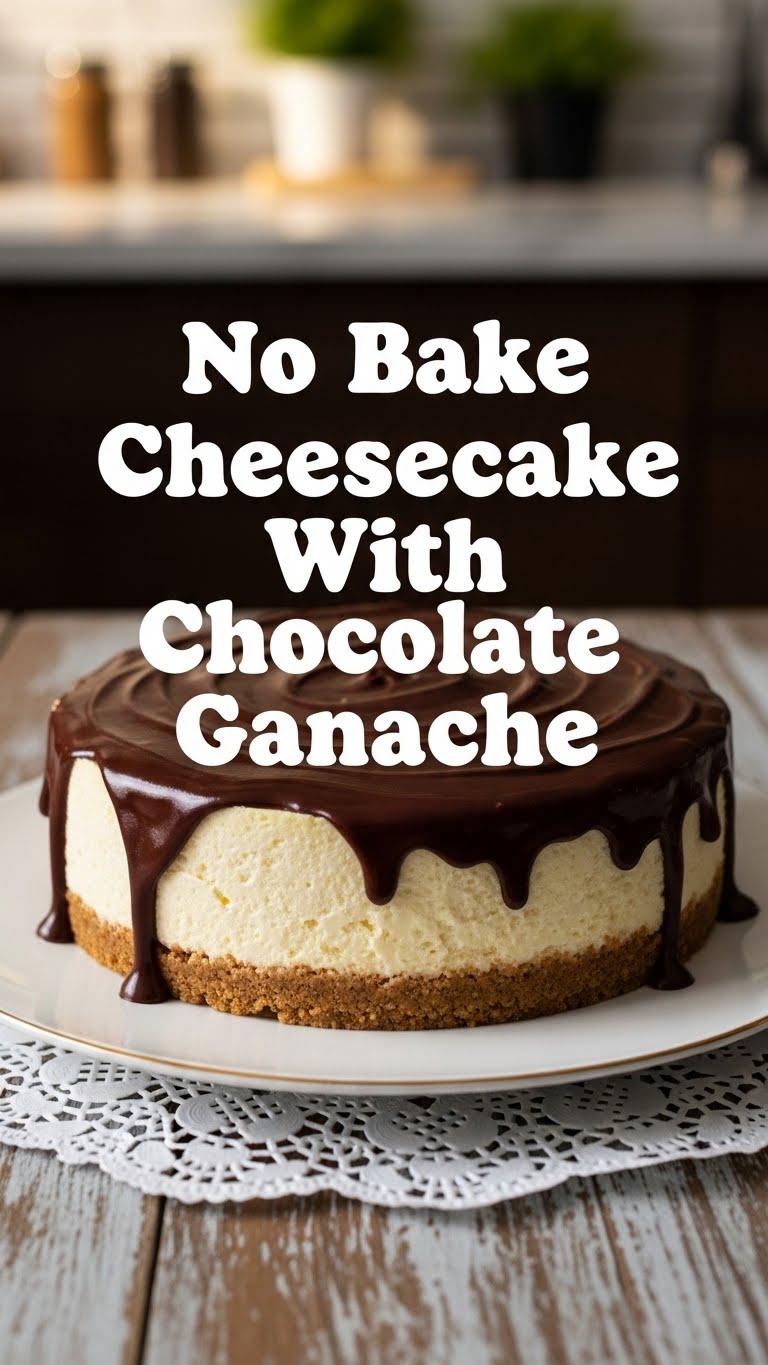 No Bake Cheesecake With Chocolate Ganache