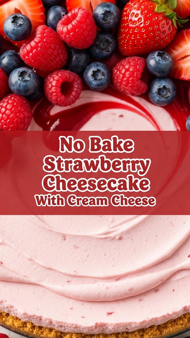 No Bake Strawberry Cheesecake With Cream Cheese