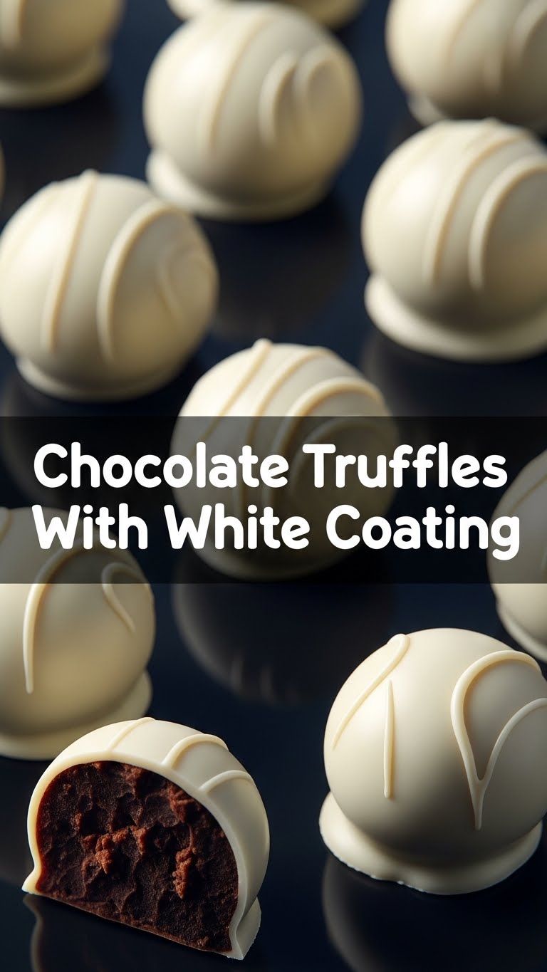 Chocolate Truffles With White Coating