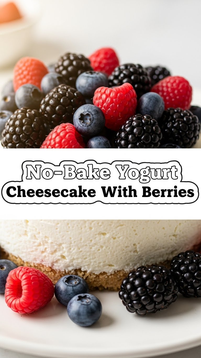 No-Bake Yogurt Cheesecake With Berries