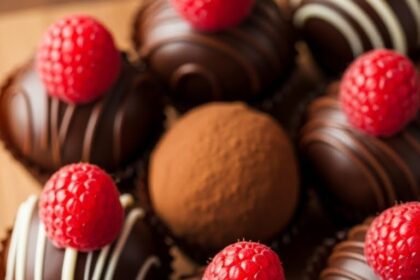 Chocolate-Covered Truffles With Raspberries