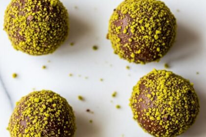 Chocolate Truffles With Pistachio Coating