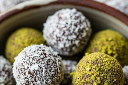 Chocolate Truffles With Coconut And Pistachio