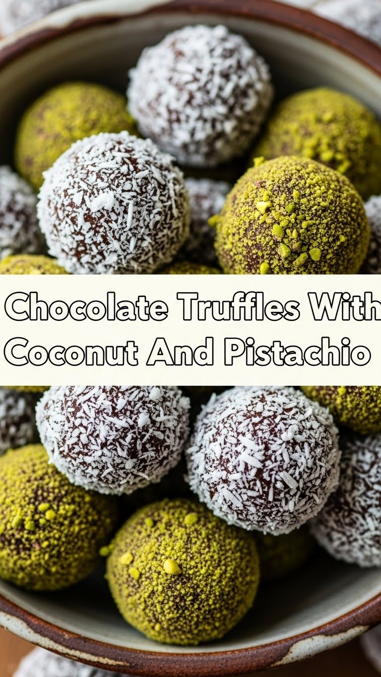 Chocolate Truffles With Coconut And Pistachio