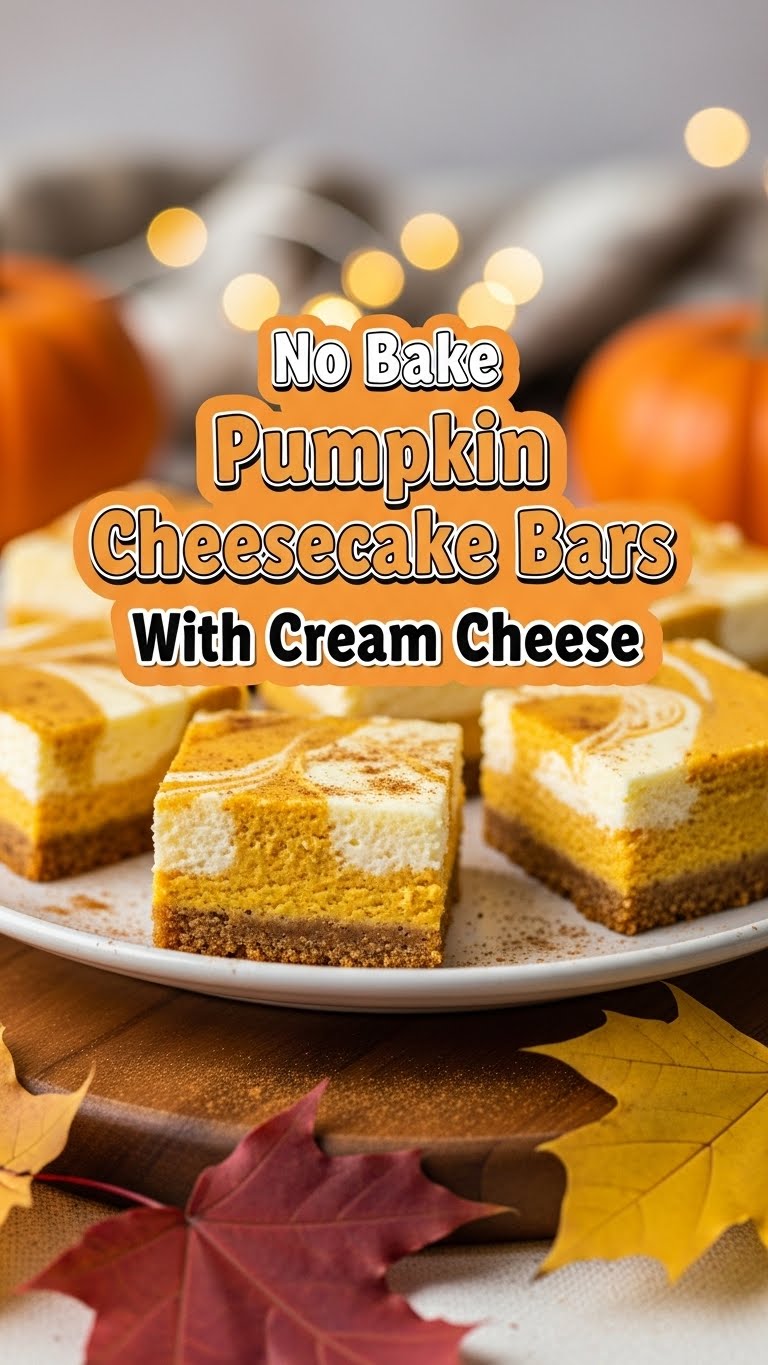 No Bake Pumpkin Cheesecake Bars With Cream Cheese