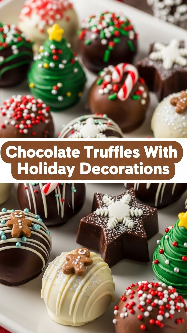 Chocolate Truffles With Holiday Decorations
