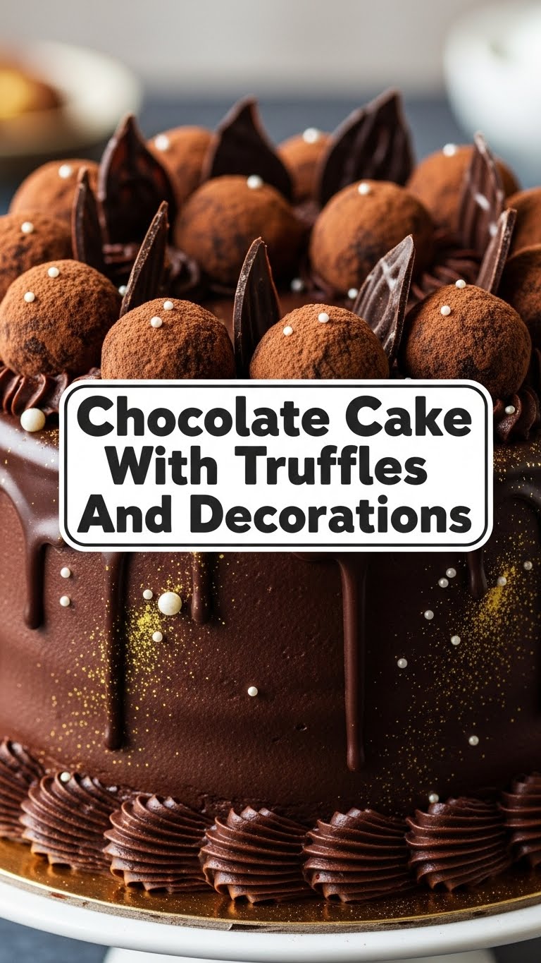 Chocolate Cake With Truffles And Decorations