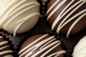 Chocolate Truffles With White Glaze