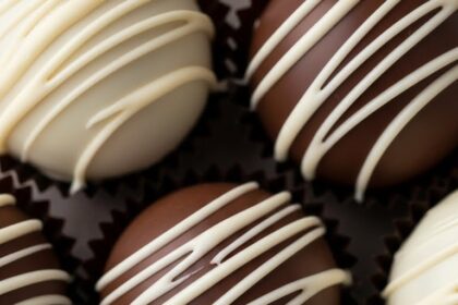 Chocolate Truffles With White Glaze