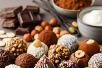 Assorted Chocolate Truffles With Ingredients