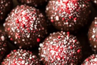 Chocolate Truffles With Peppermint Sprinkles