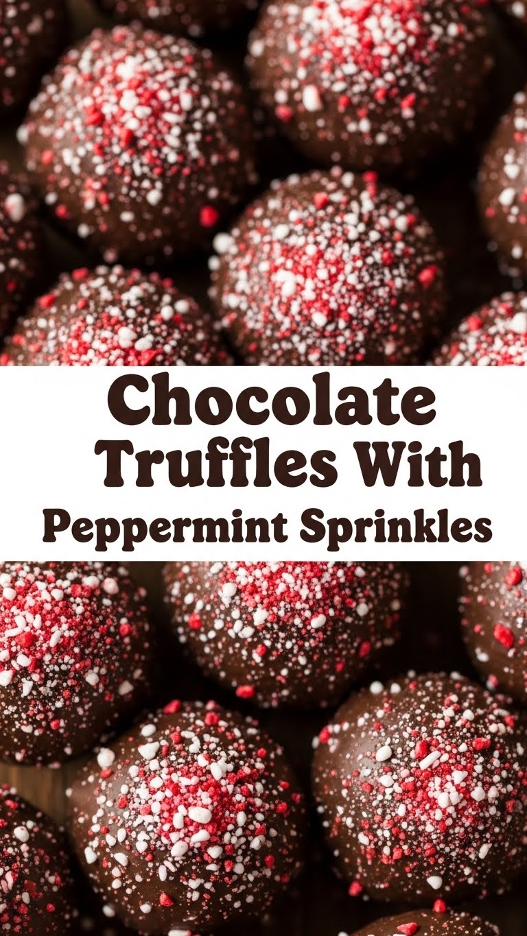 Chocolate Truffles With Peppermint Sprinkles