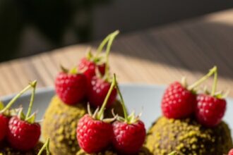 Vegan Chocolate Truffles With Raspberries