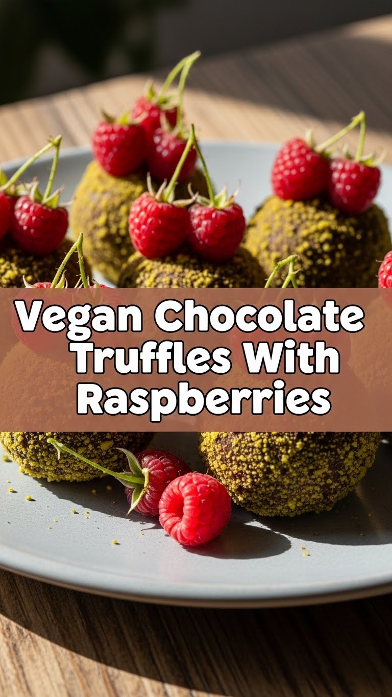 Vegan Chocolate Truffles With Raspberries