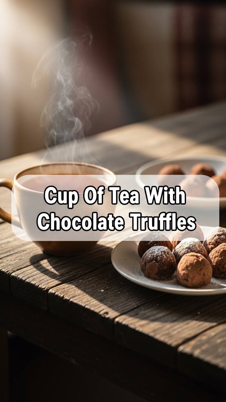 Cup Of Tea With Chocolate Truffles