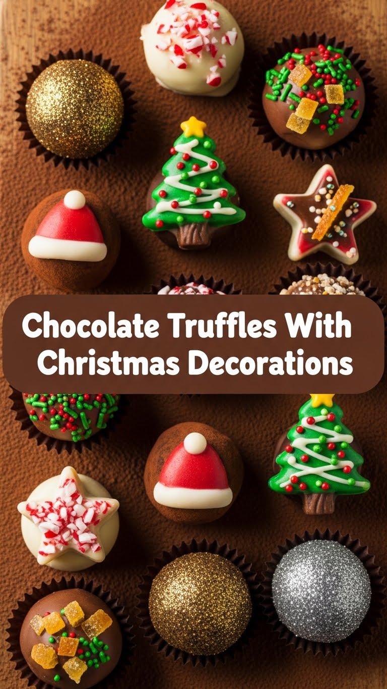 Chocolate Truffles With Christmas Decorations