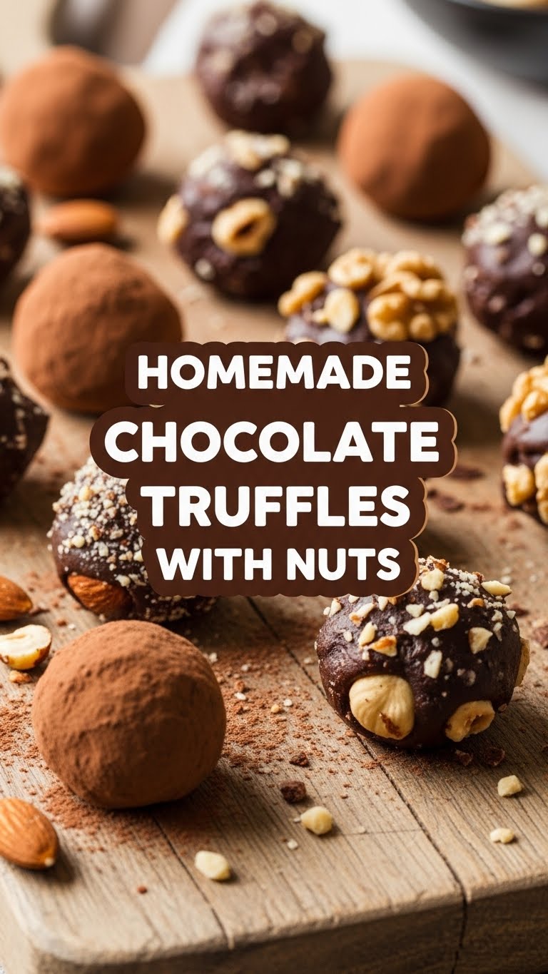 Homemade Chocolate Truffles With Nuts