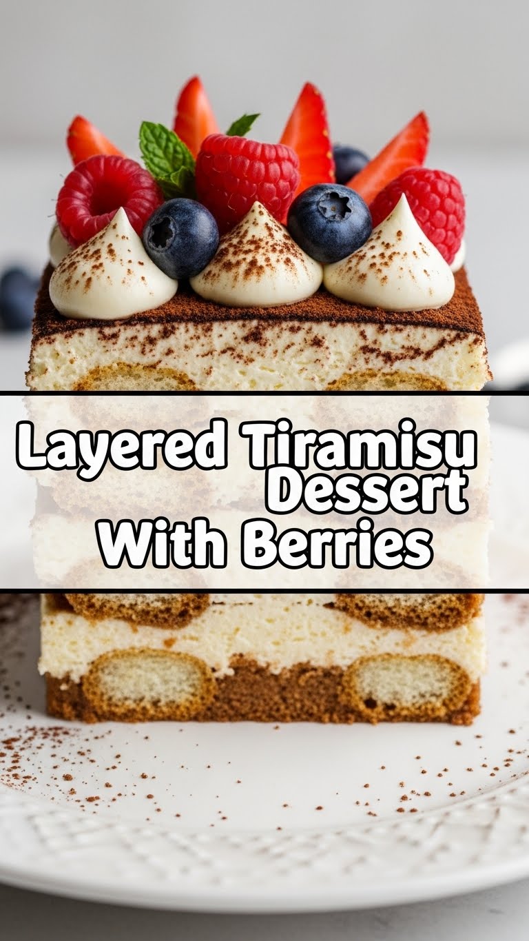 Layered Tiramisu Dessert With Berries