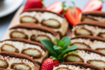 Dessert Platter With Tiramisu And Strawberries