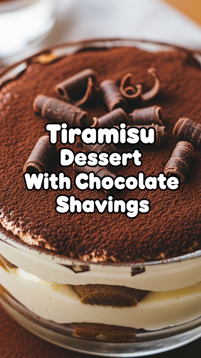 Tiramisu Dessert With Chocolate Shavings