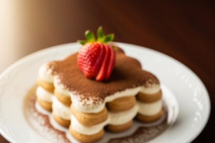 Two Tiramisu Desserts With Strawberries