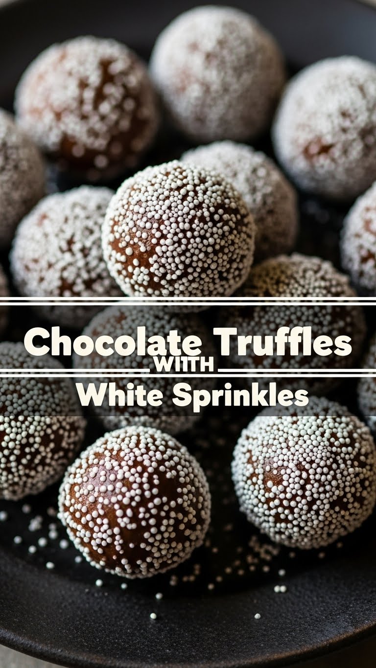 Chocolate Truffles With White Sprinkles