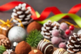 Chocolate Truffles With Festive Decorations