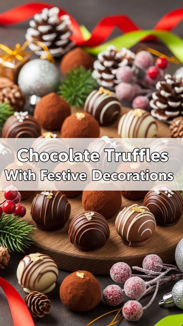 Chocolate Truffles With Festive Decorations