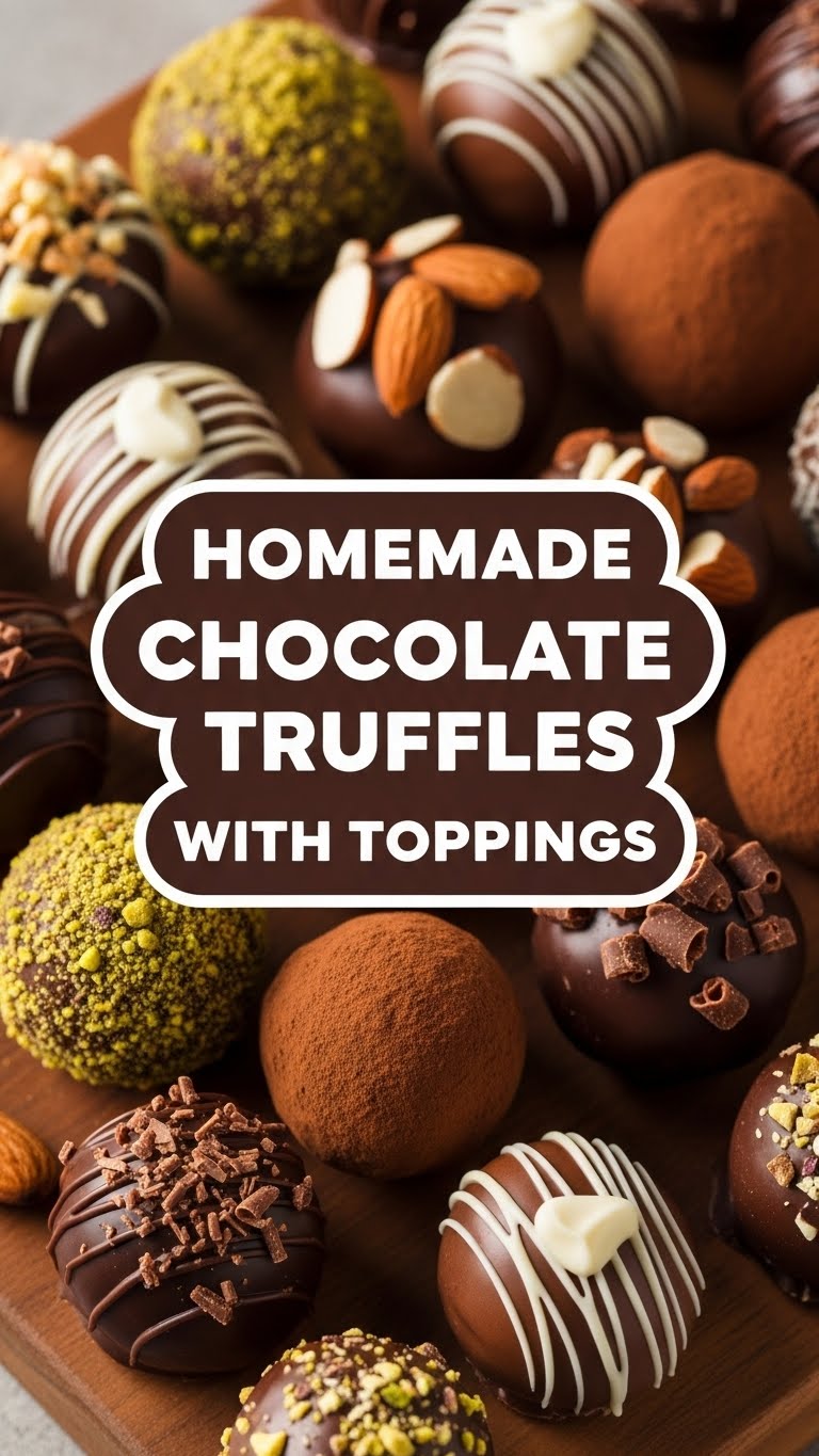 Homemade Chocolate Truffles With Toppings