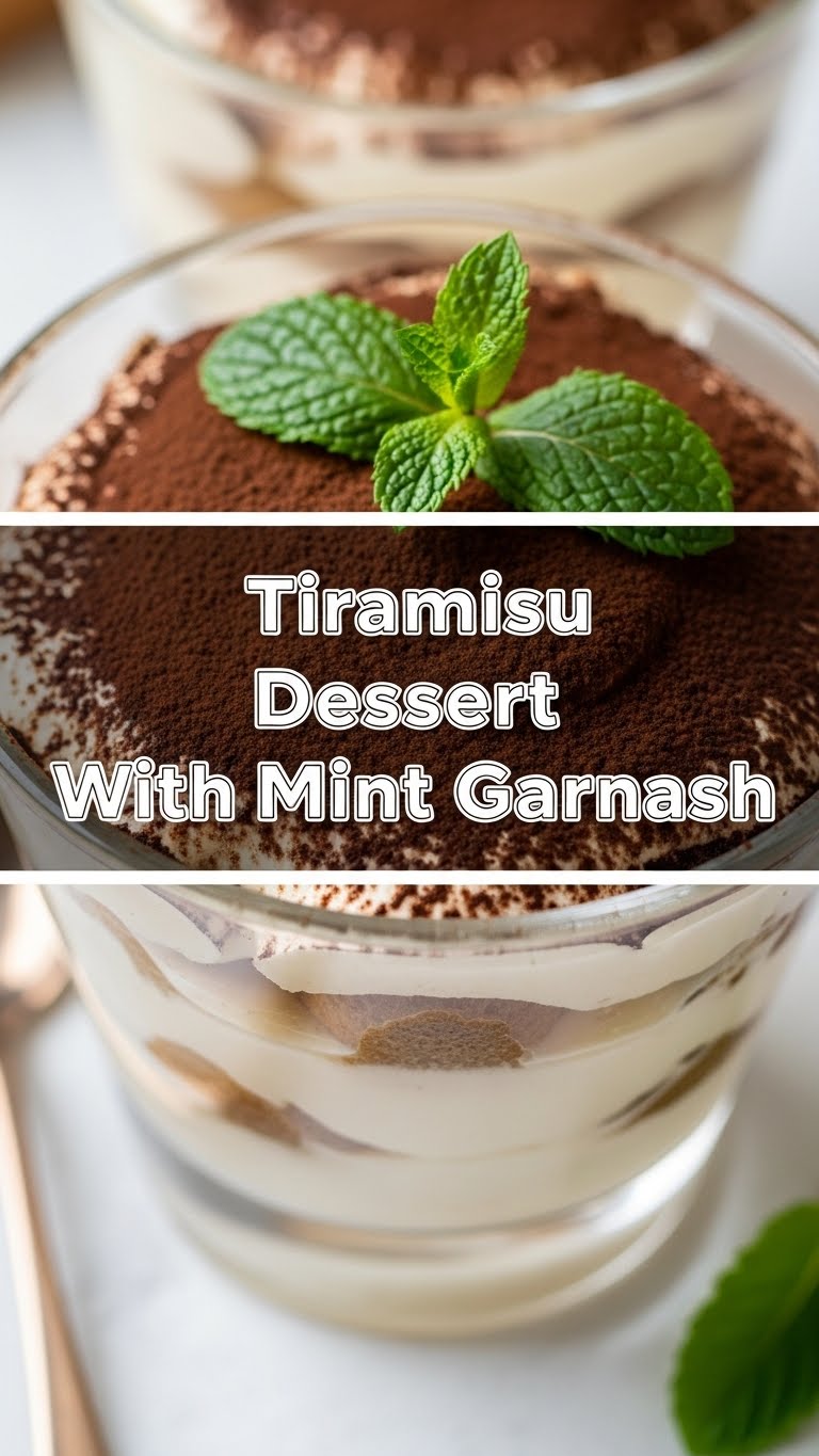 Tiramisu Dessert With Mint Garnish