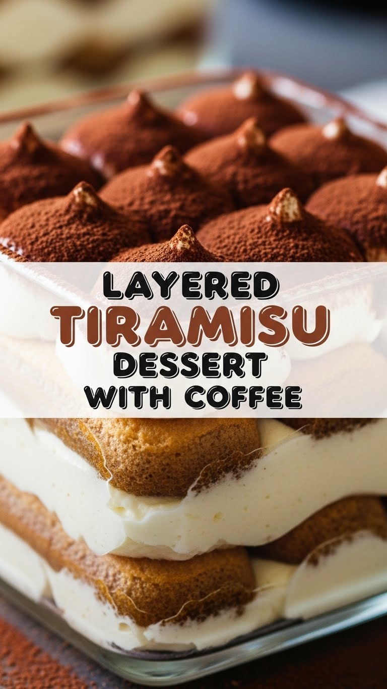 Layered Tiramisu Dessert With Coffee