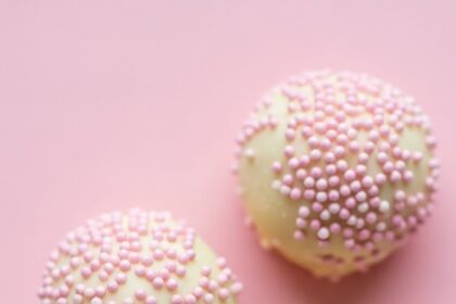 White Chocolate Truffles With Pink Sprinkles