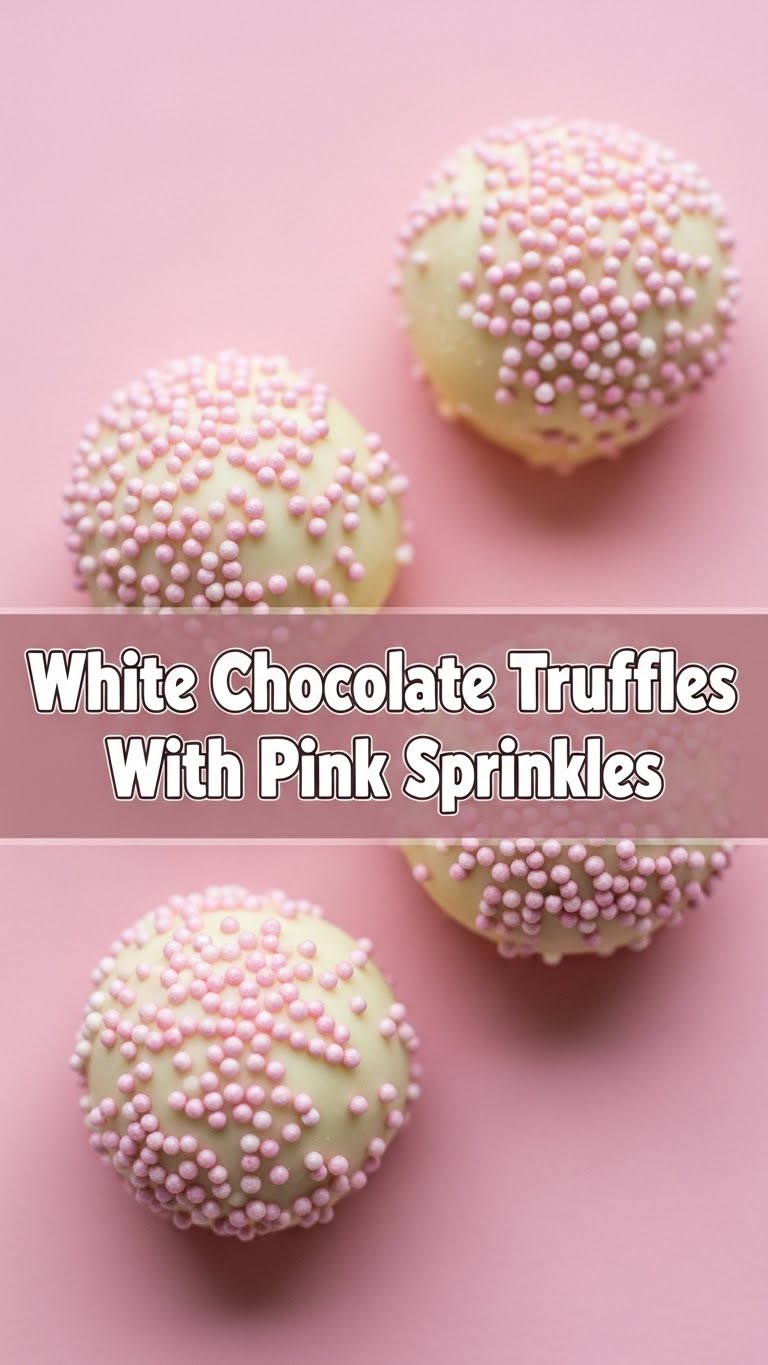 White Chocolate Truffles With Pink Sprinkles