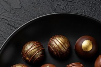 Chocolate Truffles With Gold Accents