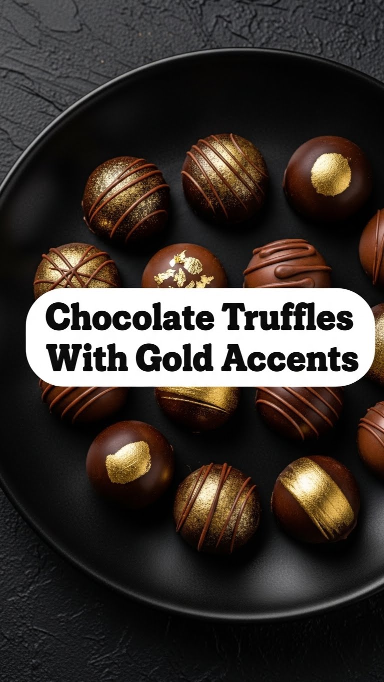 Chocolate Truffles With Gold Accents