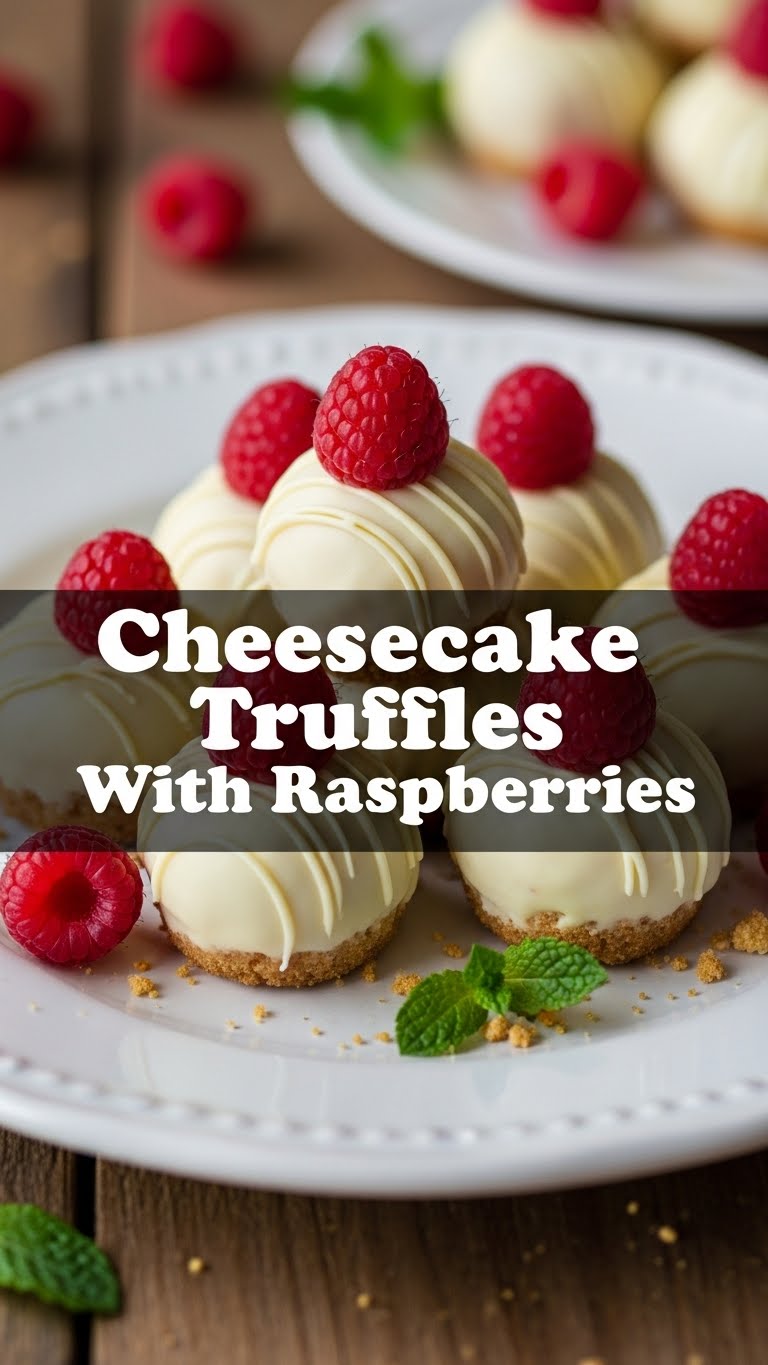 Cheesecake Truffles With Raspberries
