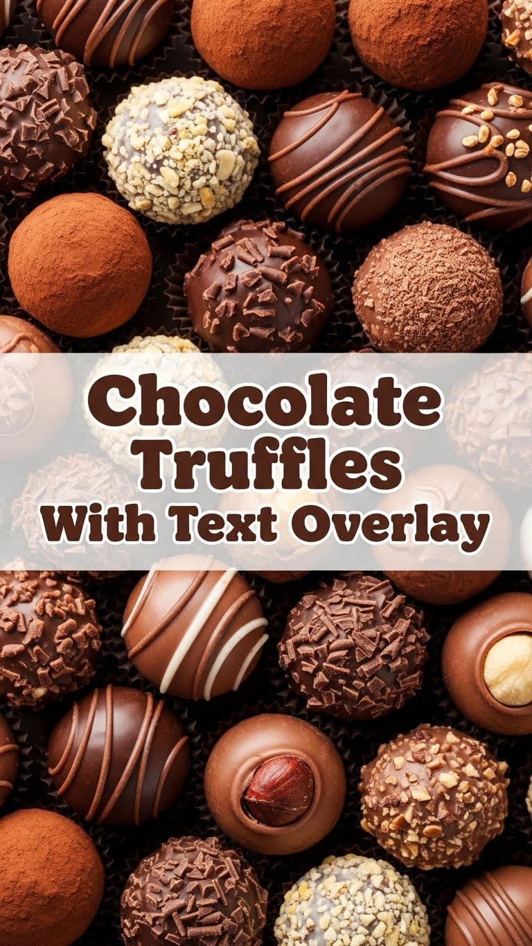 Chocolate Truffles With Text Overlay