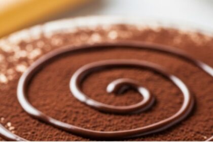 Tiramisu Dessert With Chocolate Drizzle