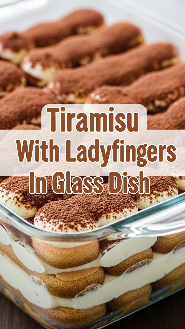 Tiramisu With Ladyfingers In Glass Dish