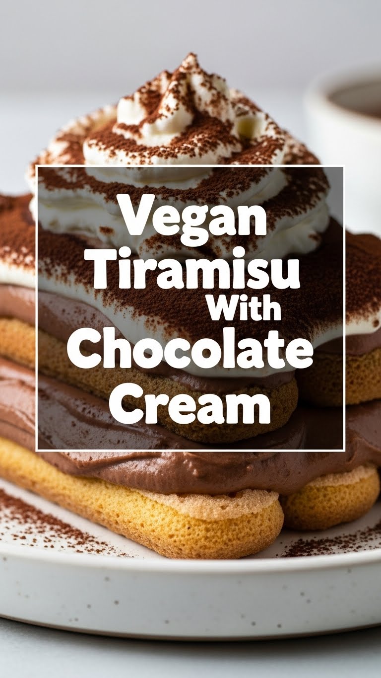 Vegan Tiramisu With Chocolate Cream