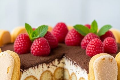 Raspberry Tiramisu Cake With Ladyfingers