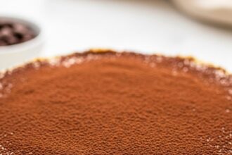 Tiramisu Cheesecake With Cocoa Topping