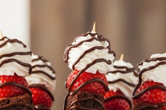 Strawberry Brownie Shortcake Kabobs