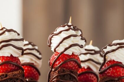 Strawberry Brownie Shortcake Kabobs